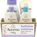 Aveeno Baby Mommy & Me Daily Bathtime Gift Set including Baby Wash & Shampoo， Calming Baby Bath & Wash， Baby Moisturizing Lotion & Stress Relief Body Wash for Mom， Soap-Free， 4 items